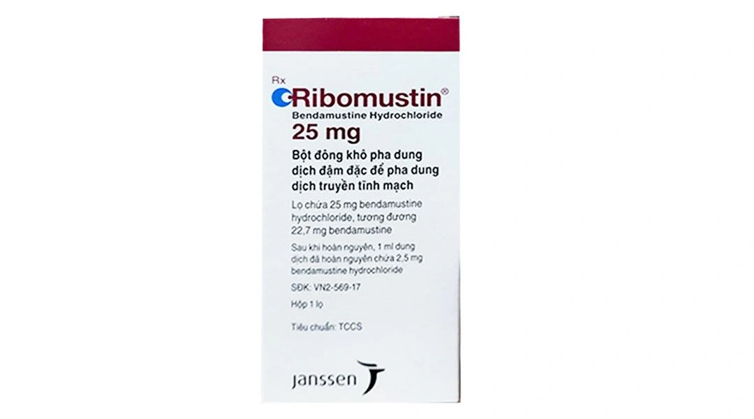 Bột pha tiêm Ribomustin 25mg điều trị bệnh bạch cầu lympho mạn hộp 1 lọ 25mg - 