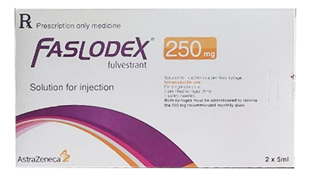 Dung dịch tiêm Faslodex 250mg/5ml điều trị ung thư vú tiến xa tại chỗ (2 bơm tiêm x 5ml) - 
