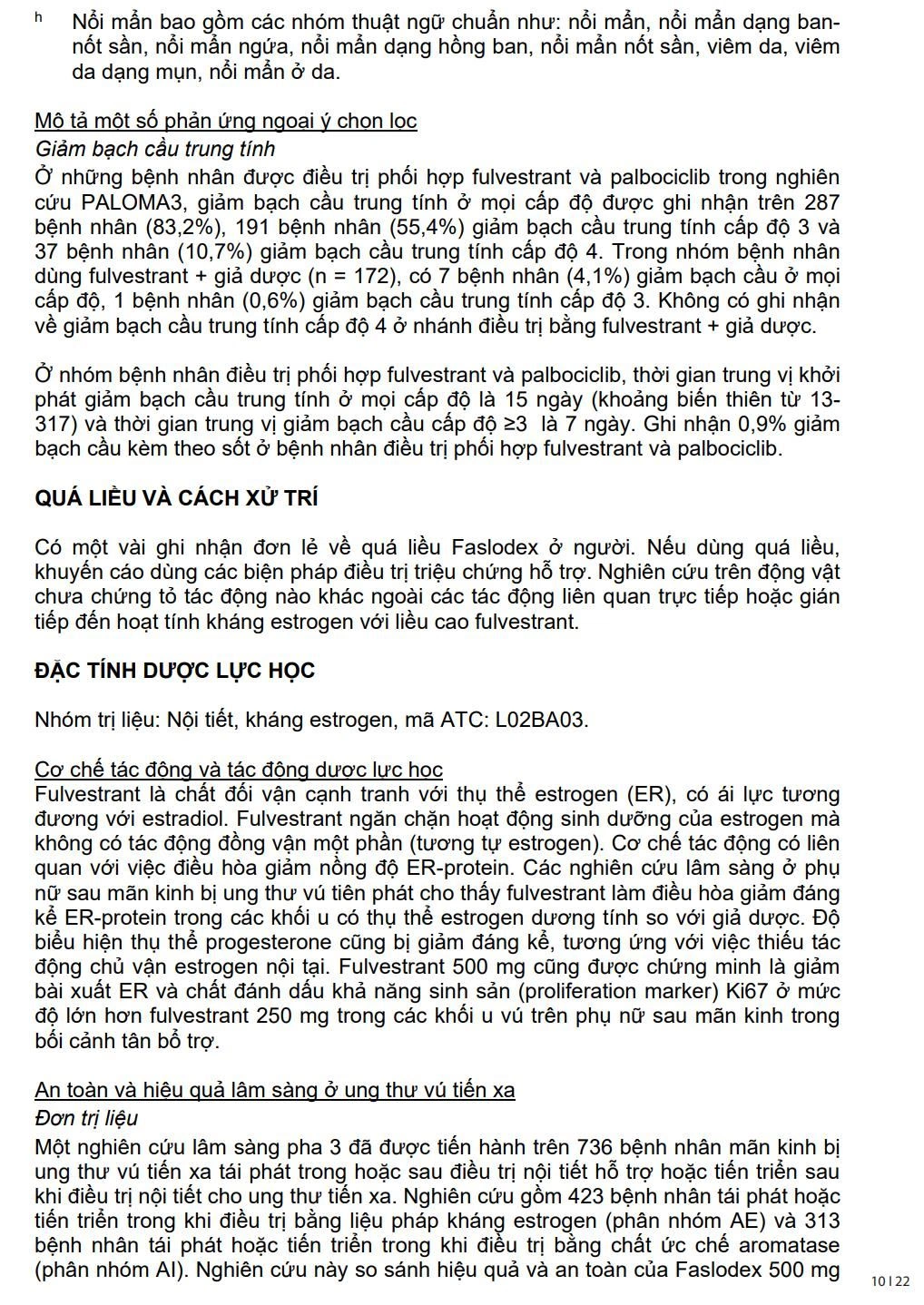 Dung dịch tiêm Faslodex 250mg/5ml điều trị ung thư vú tiến xa tại chỗ (2 bơm tiêm x 5ml) - 20