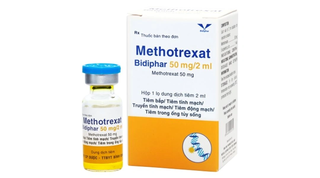 Dung dịch tiêm Methotrexat Bidiphar 50mg/2ml điều trị ung thư lá nuôi chai 2ml - 