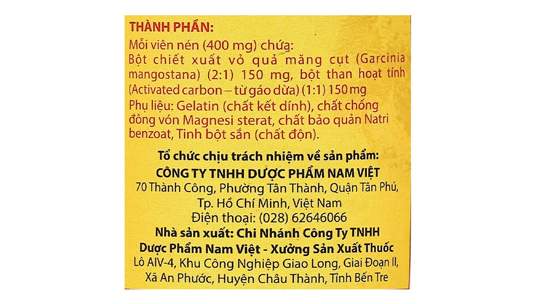 Thực phẩm bảo vệ sức khỏe Carbo Nam Việt lọ 100 viên - 4