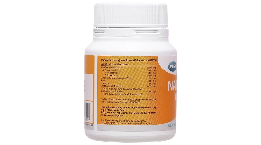 Mega We Care Nat C hỗ trợ tăng cường sức đề kháng lọ 30 viên - 1