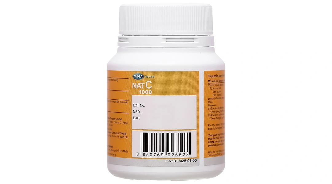 Mega We Care Nat C hỗ trợ tăng cường sức đề kháng lọ 30 viên - 3