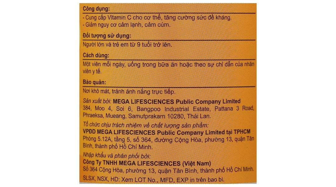 Mega We Care Nat C hỗ trợ tăng cường sức đề kháng lọ 30 viên - 4
