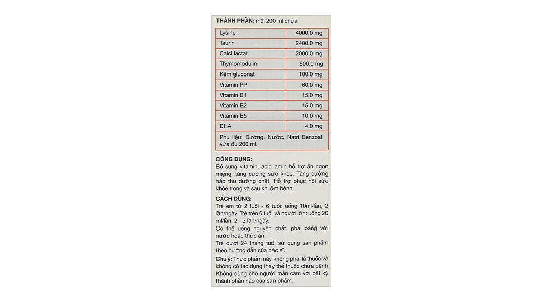 Kiddi Biolysine chai 120ml - 4