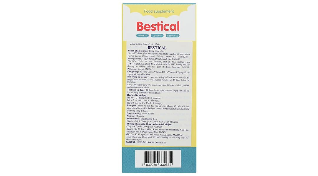 Bestical bổ sung canxi; hỗ trợ xương, răng chắc khỏe chai 120 ml - 3