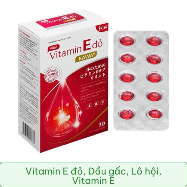 Thực phẩm bảo vệ sức khỏe Vitamin E Đỏ Kawa