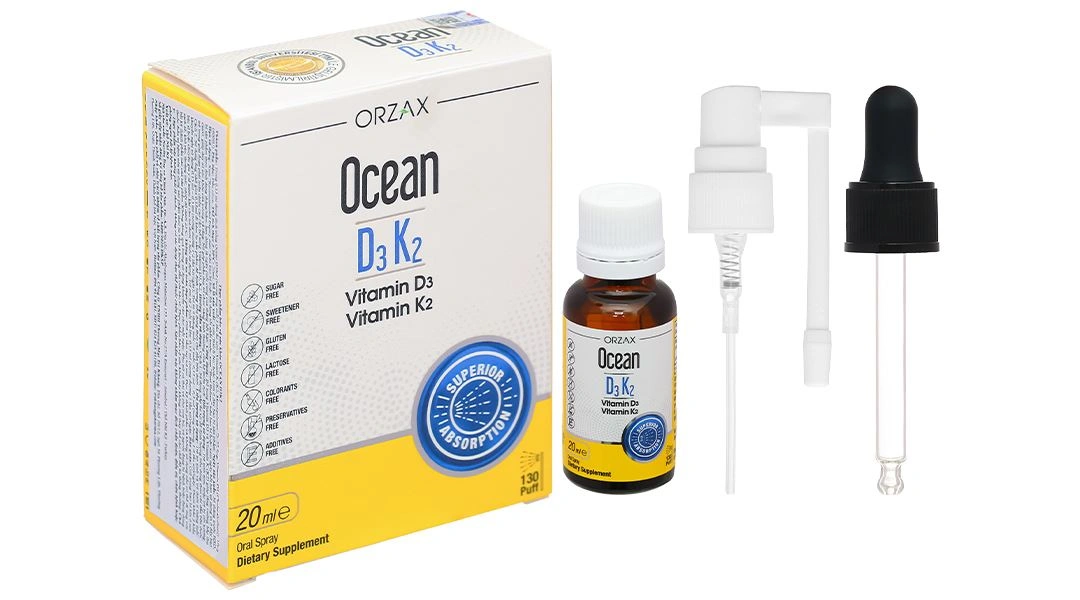 Ocean D3K2 hỗ trợ tăng cường hấp thu canxi chai 20ml - 1