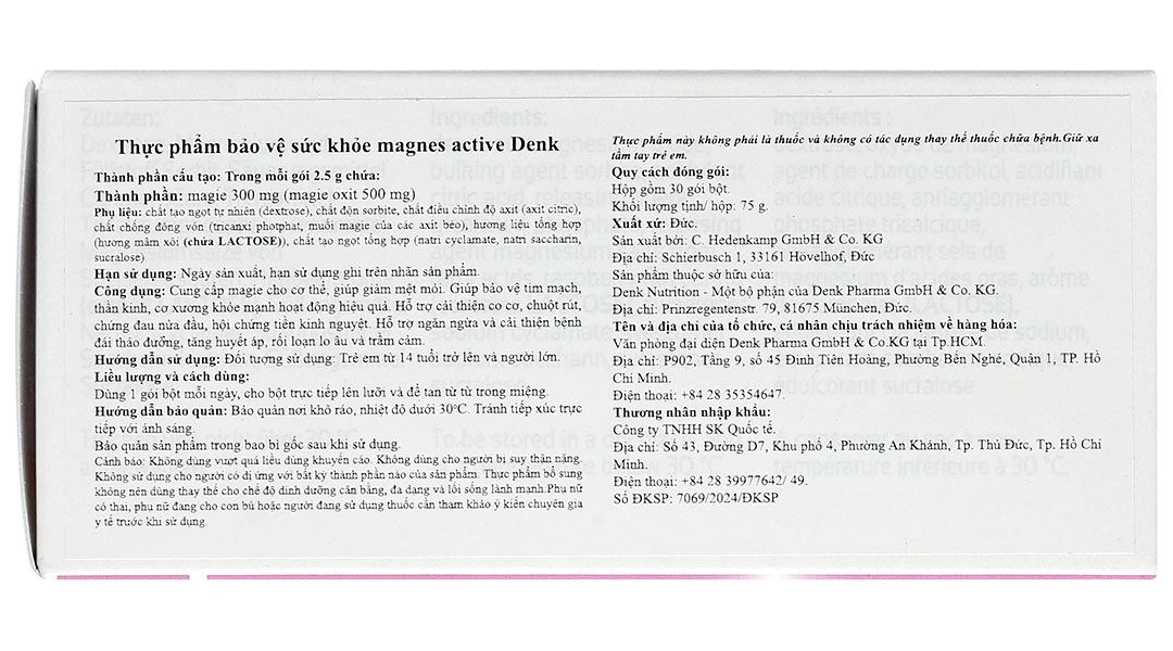 Magnes Active Denk cải thiện tình trạng mệt mỏi hộp 30 gói x 2.5g - 3
