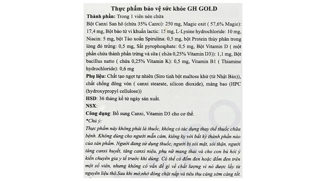 Thực phẩm bảo vệ sức khỏe Gh Gold hộp 120 viên - 8