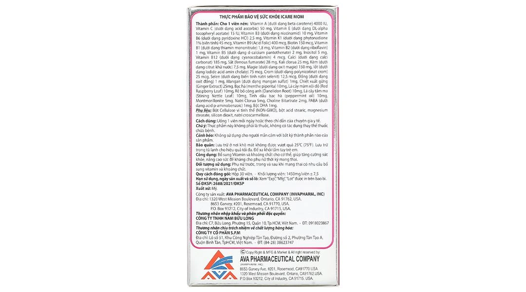 Thực phẩm bảo vệ sức khỏe Icare Mom hộp 30 viên - 3