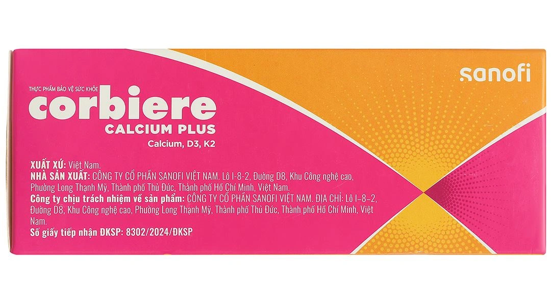 Corbiere Calcium Plus hỗ trợ tăng cường hấp thu canxi, giúp xương chắc khỏe hộp 30 ống x 10ml - 4