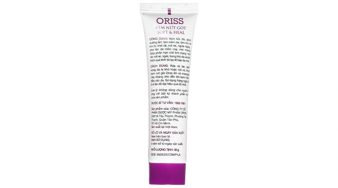 Kem Oriss Soft & Heal giảm nứt nẻ gót chân tuýp 30g - 8