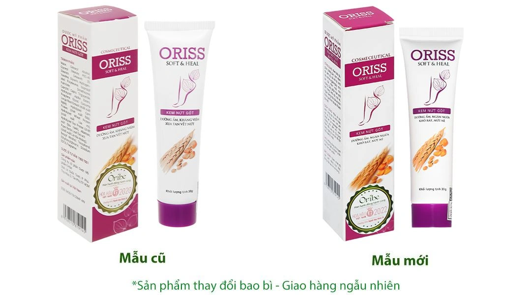 Kem Oriss Soft & Heal giảm nứt nẻ gót chân tuýp 30g - 