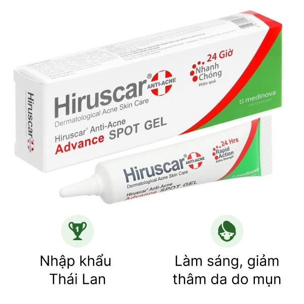 Gel Hiruscar Anti-acne ngăn ngừa mụn, tăng độ ẩm cho da