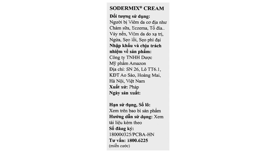 Kem Sodermix trị sẹo, viêm da cơ địa tuýp 15g - 17