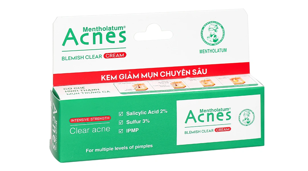 Kem Acnes Blemish Clear kháng khuẩn, giảm mụn sưng đỏ tuýp 10g - 