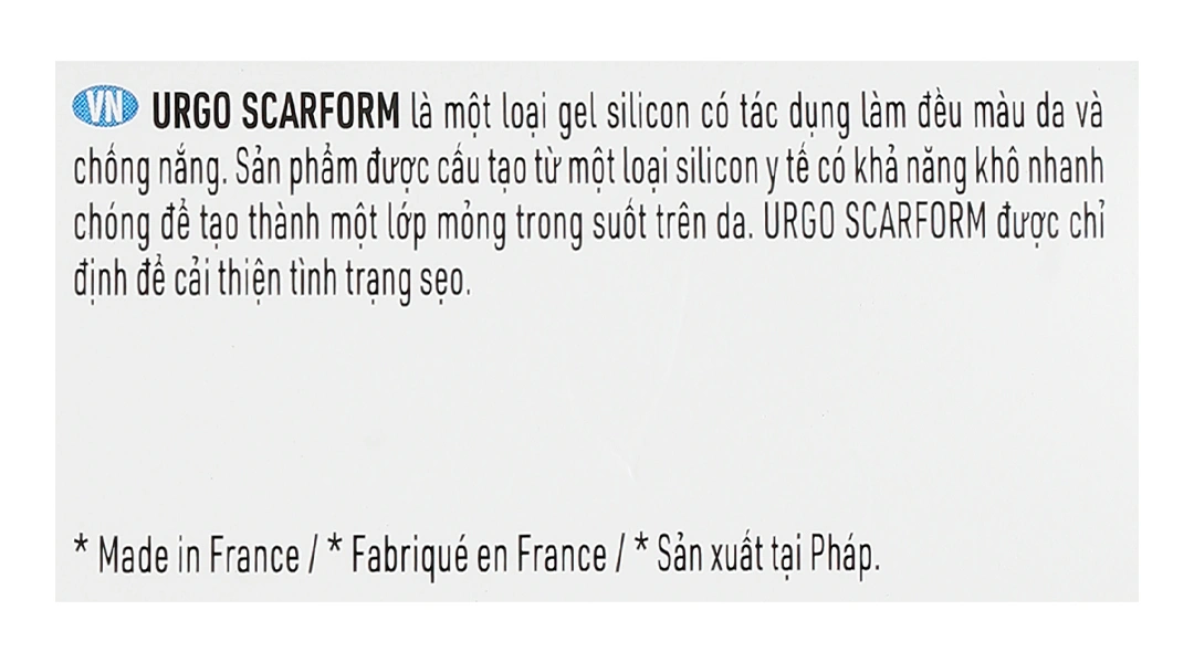 Gel Urgo Scarform hỗ trợ làm mờ sẹo, mờ thâm tuýp 7g - 11