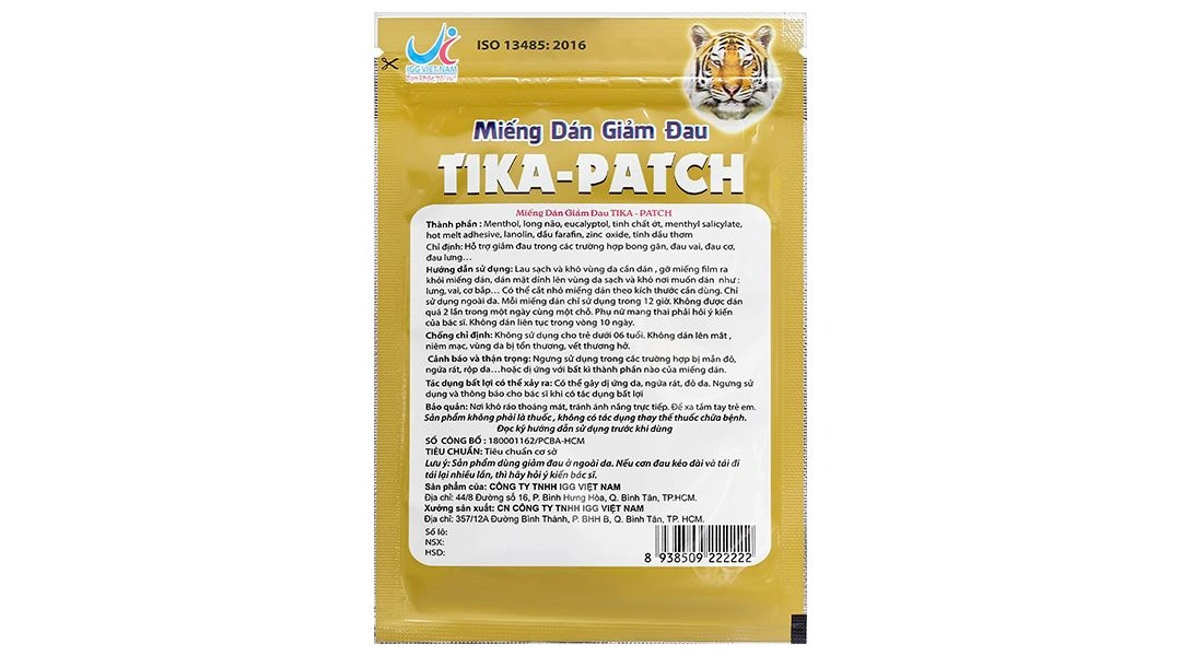 Miếng dán giảm đau Tika-Patch giảm đau cơ, xương, khớp, bong gân - 4