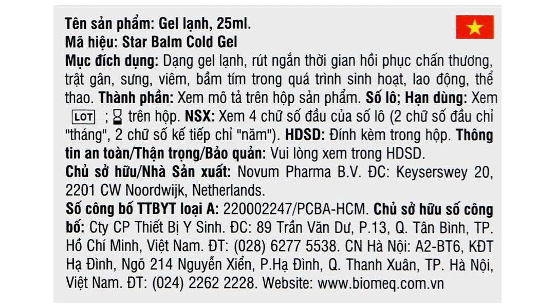 Starbalm Cold Gel làm lạnh, giảm viêm sưng, bầm tím tuýp 25ml - 5