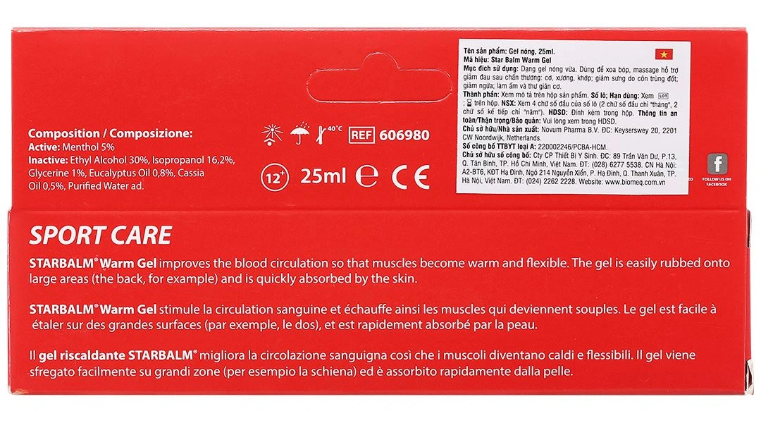 Starbalm Warm Gel giúp làm nóng cơ, tăng tuần hoàn, giảm đau cơ tuýp 100ml - 10
