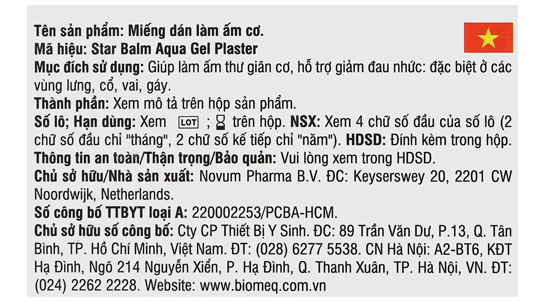Miếng dán nhiệt Starbalm Heat Patch làm ấm, giảm đau nhức cơ, khớp (4 gói x 1 miếng) - 10