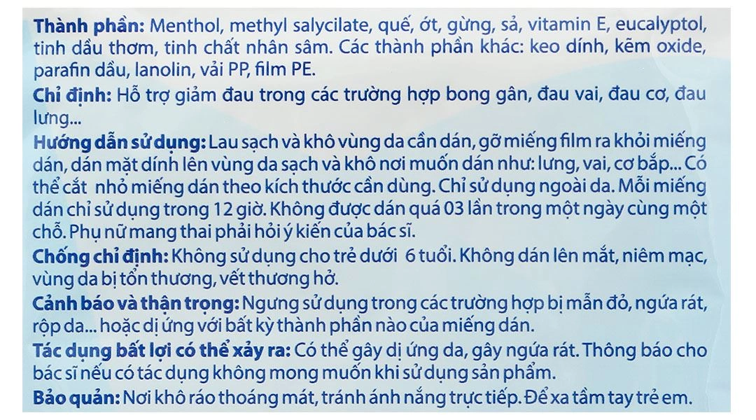 Miếng dán giảm đau thảo dược Danasip - 4