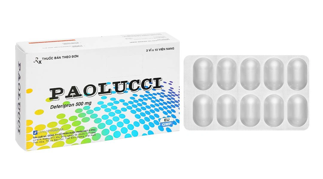 Paolucci 500mg trị tình trạng dư thừa sắt trong cơ thể (3 vỉ x 10 viên) - 