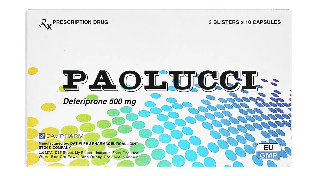 Paolucci 500mg trị tình trạng dư thừa sắt trong cơ thể (3 vỉ x 10 viên) - 1