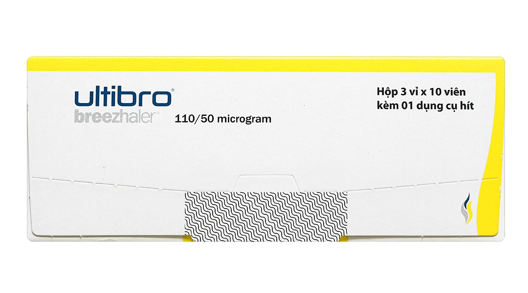Bột hít Ultibro Breezhaler 110/50 microgram trị bệnh phổi tắc nghẽn (3 vỉ x 10 viên) - 3