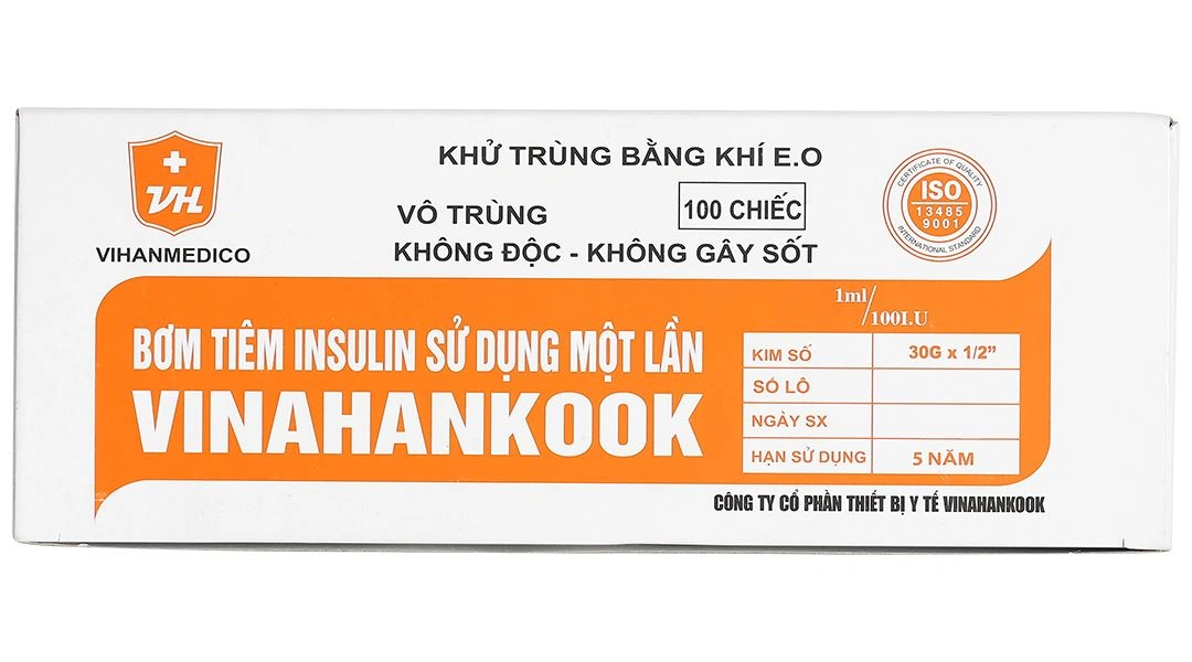 Bơm tiêm Insulin sử dụng một lần Vinahankook 1ml/cc 30G x 1/2’’ - 5