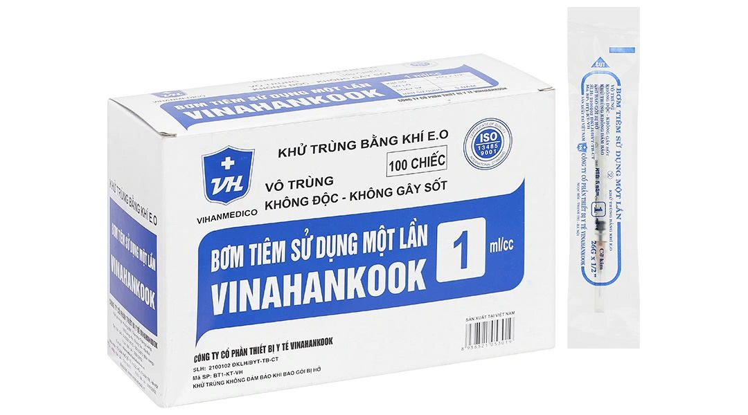 Bơm tiêm sử dụng một lần Vinahankook 1ml/cc 26G x 1/2’’ - 