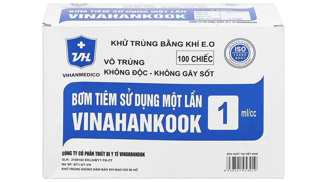 Bơm tiêm sử dụng một lần Vinahankook 1ml/cc 26G x 1/2’’ - 1