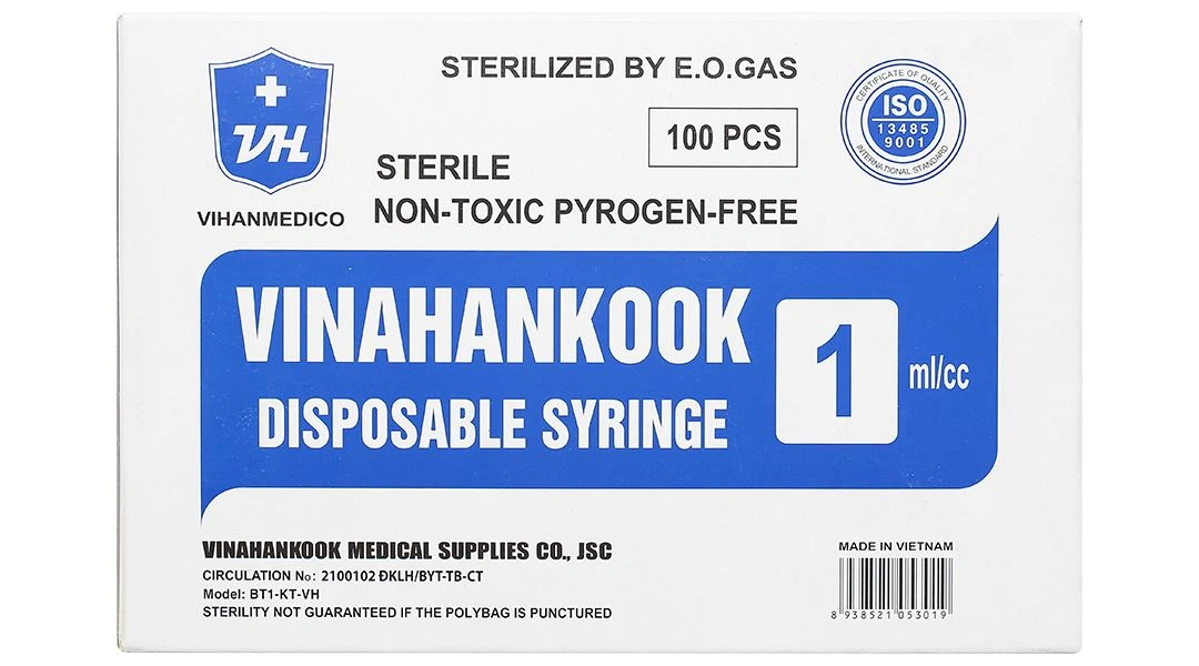 Bơm tiêm sử dụng một lần Vinahankook 1ml/cc 26G x 1/2’’ - 2