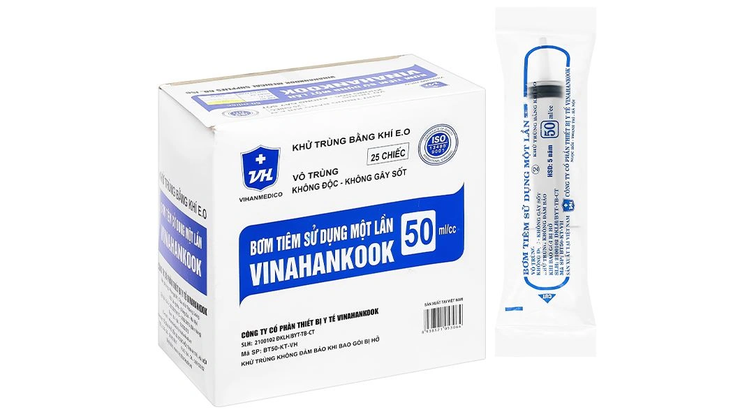 Bơm tiêm cho ăn sử dụng một lần Vinahankook 50ml/cc - 