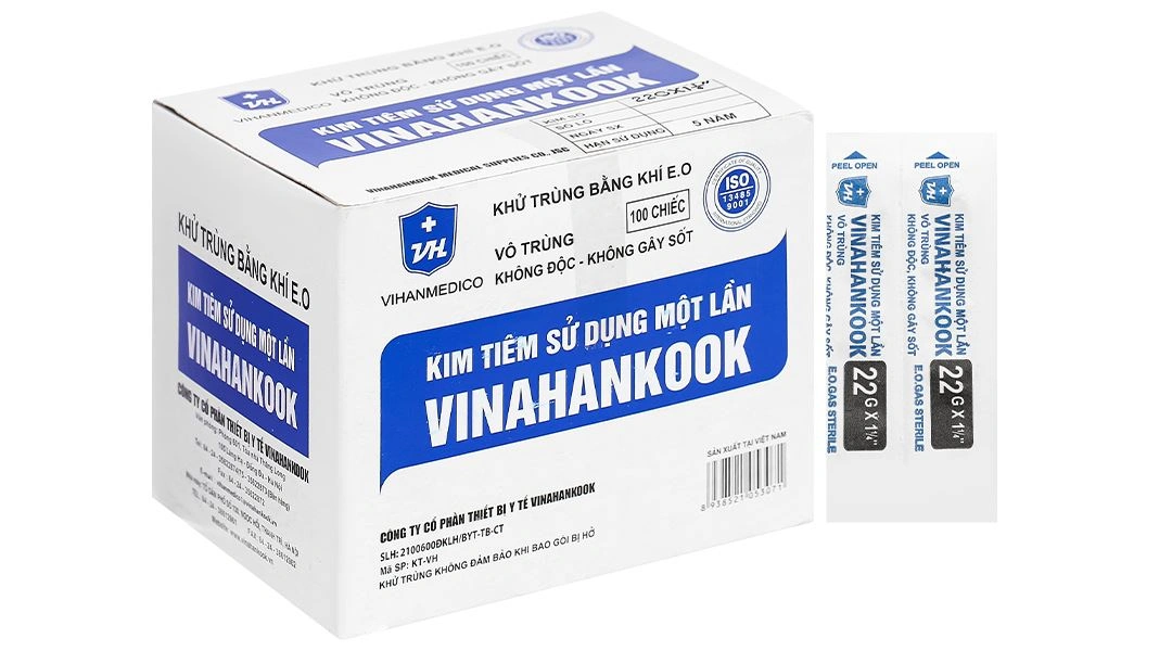 Đầu kim tiêm sử dụng một lần Vinahankook 22G x 1 1/4’’ - 