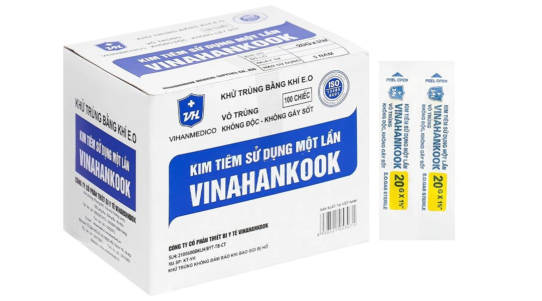 Đầu kim tiêm sử dụng một lần Vinahankook 20G x 1 1/2’’ - 