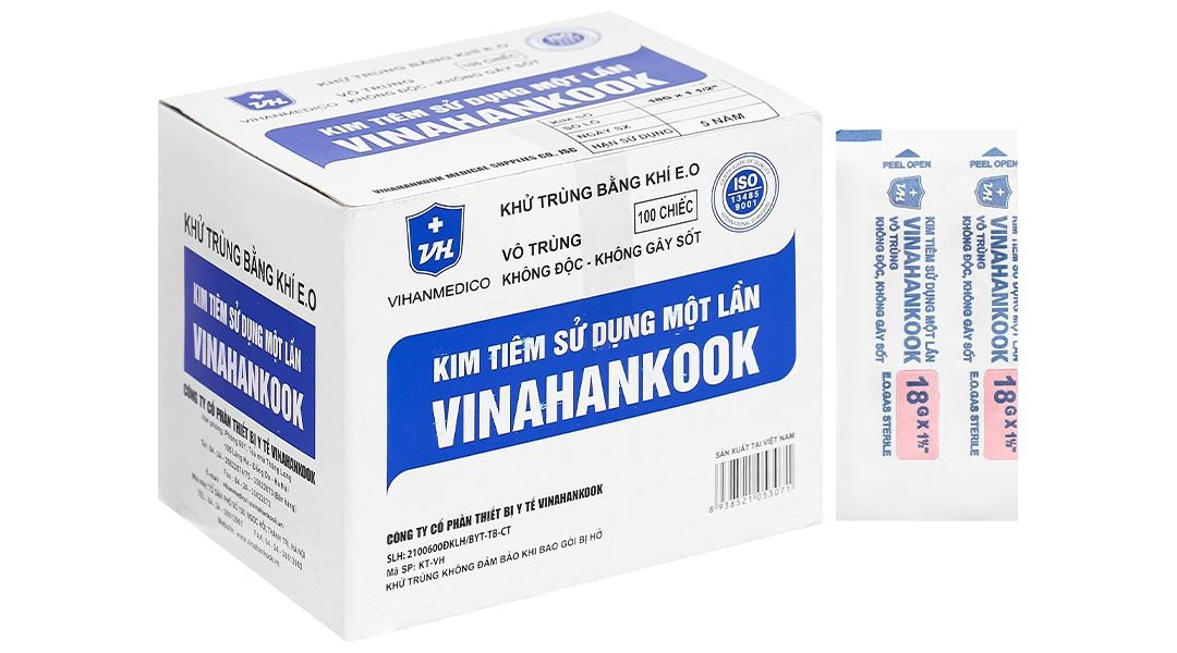 Đầu kim tiêm sử dụng một lần Vinahankook 18G x 1 1/2’’ - 