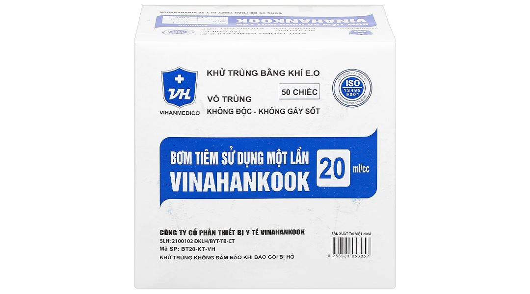 Bơm tiêm sử dụng một lần Vinahankook 20ml/cc 23G x 1'' - 1