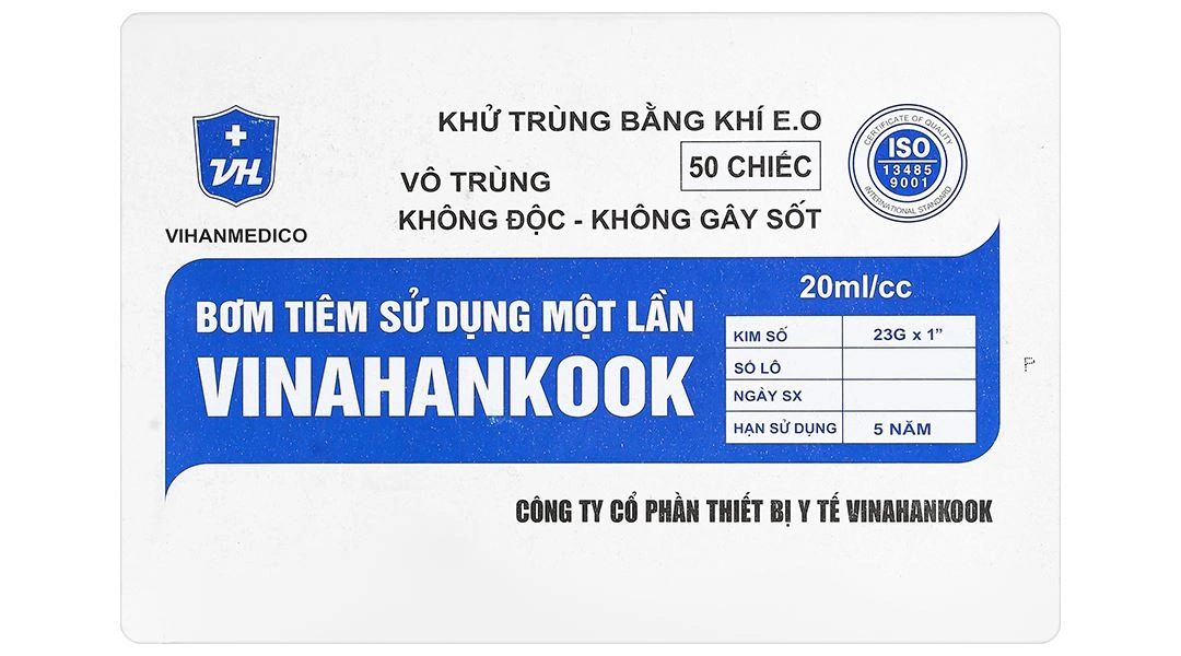 Bơm tiêm sử dụng một lần Vinahankook 20ml/cc 23G x 1'' - 5