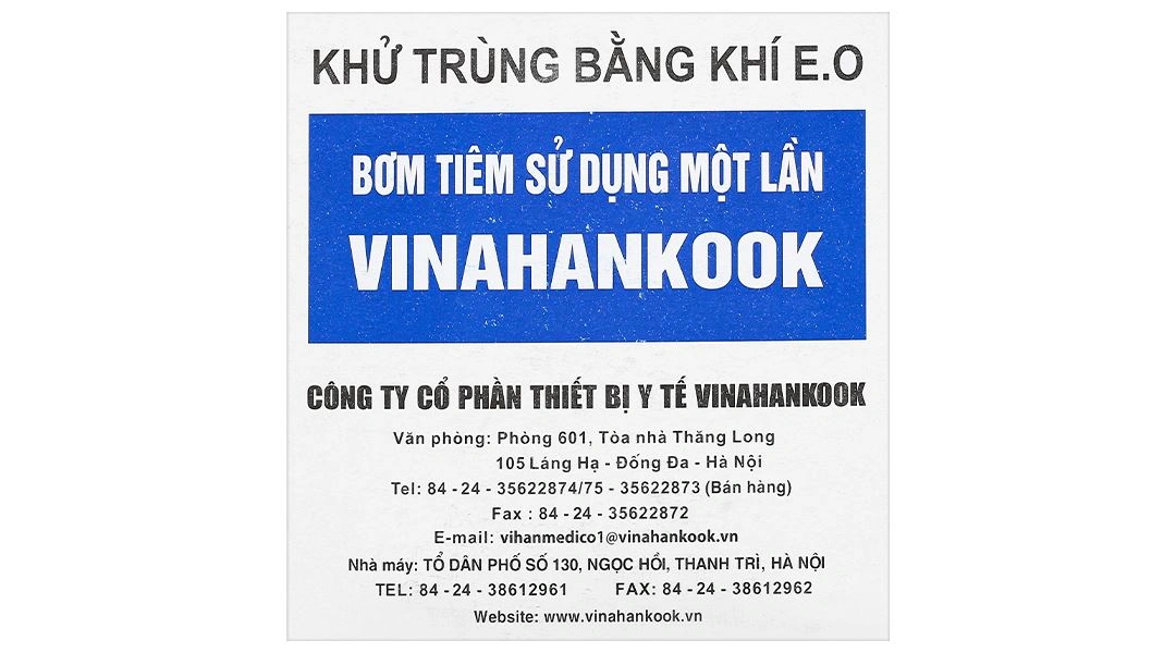 Bơm tiêm sử dụng một lần Vinahankook 20ml/cc 23G x 1'' - 7