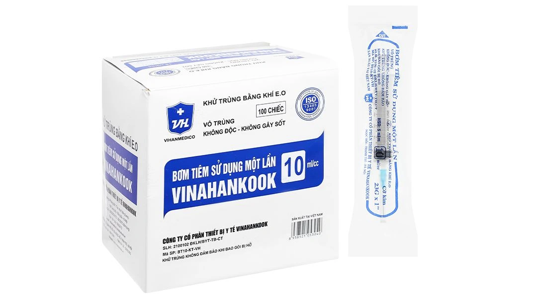 Bơm tiêm sử dụng một lần Vinahankook 10ml/cc 23G x 1’’ - 
