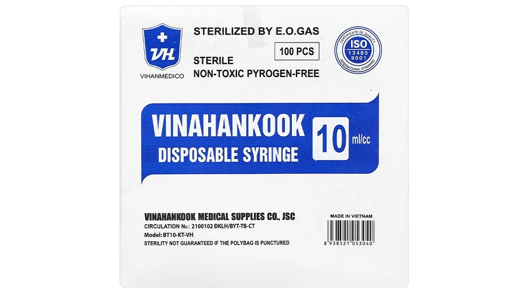 Bơm tiêm sử dụng một lần Vinahankook 10ml/cc 23G x 1’’ - 2