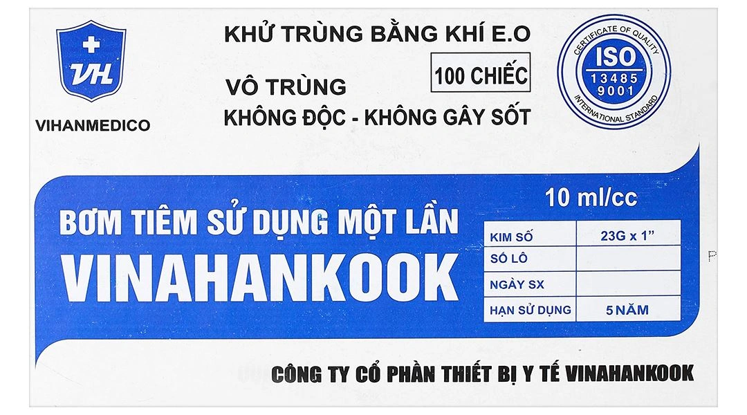 Bơm tiêm sử dụng một lần Vinahankook 10ml/cc 23G x 1’’ - 6