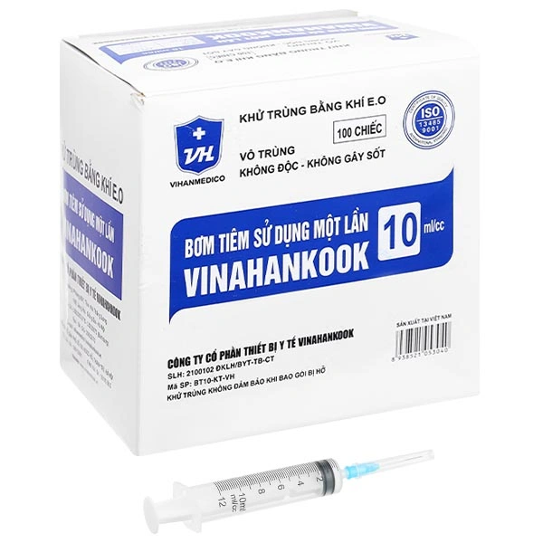 Bơm tiêm sử dụng một lần Vinahankook 10ml/cc 23G x 1’’