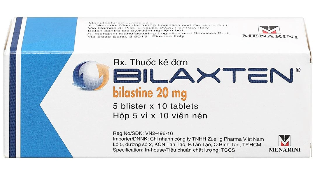 Bilaxten 20mg điều trị viêm mũi dị ứng, mày đay (5 vỉ x 10 viên) - 1