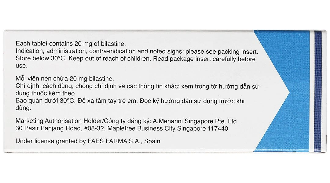 Bilaxten 20mg điều trị viêm mũi dị ứng, mày đay (5 vỉ x 10 viên) - 2
