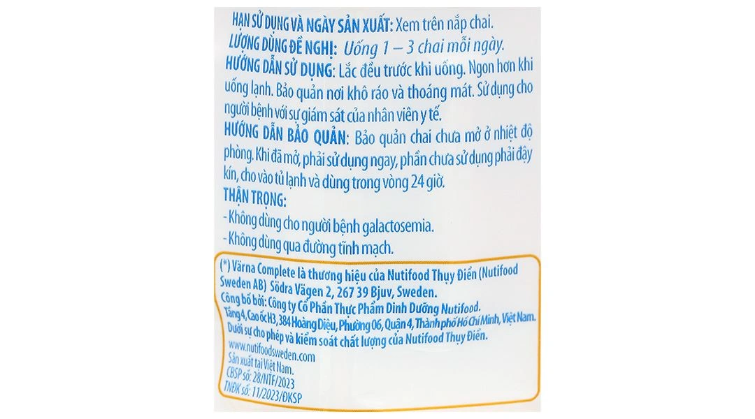 Thực phẩm dinh dưỡng y học pha sẵn Varna Complete - 7