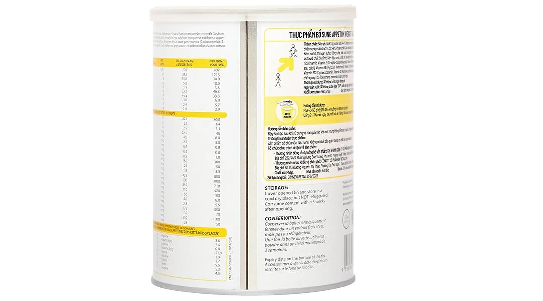 Sữa bột Appeton Weight Gain cho người lớn hương vani lon 450g - 3