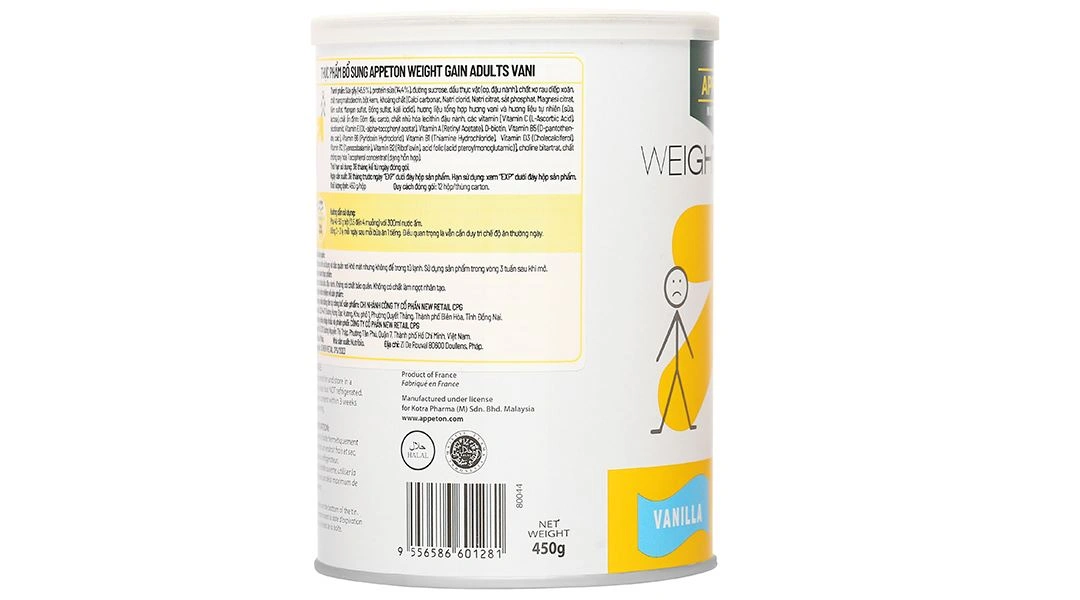 Sữa bột Appeton Weight Gain cho người lớn hương vani lon 450g - 4
